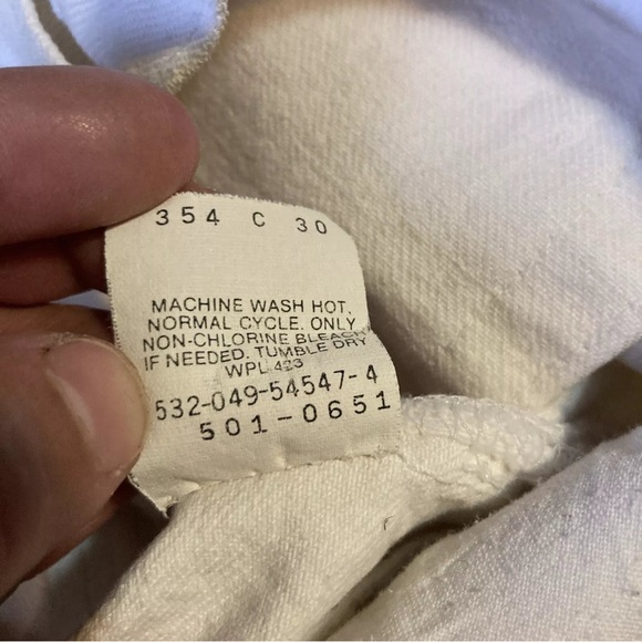 Vintage 80s-90s Levi’s White 501s 34x31 Made in the USA - Picture 9 of 16